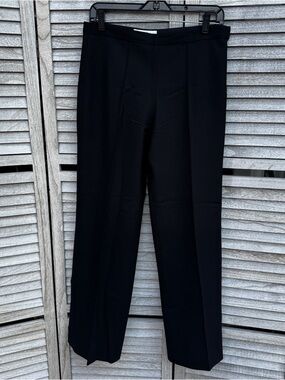 Vintage Le Dix Balenciaga Paris Black 100% Wool Straight Leg Dress Pant France